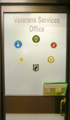 Front door of the Veterans Services Office